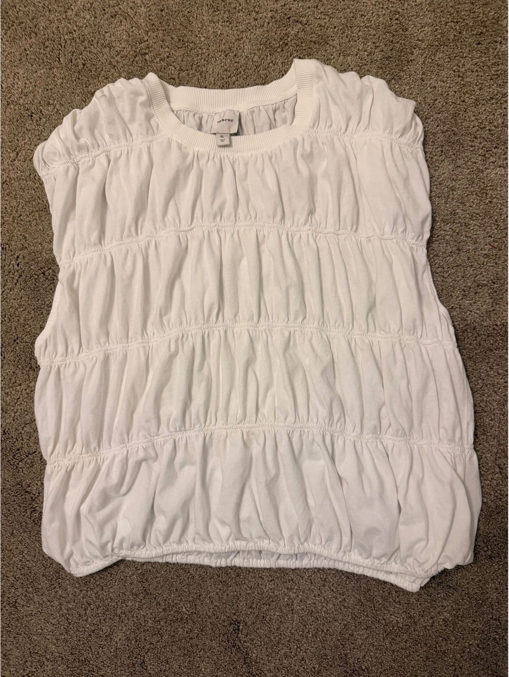 MAEVE Tiered Smocked Bubble T-Shirt Size XL